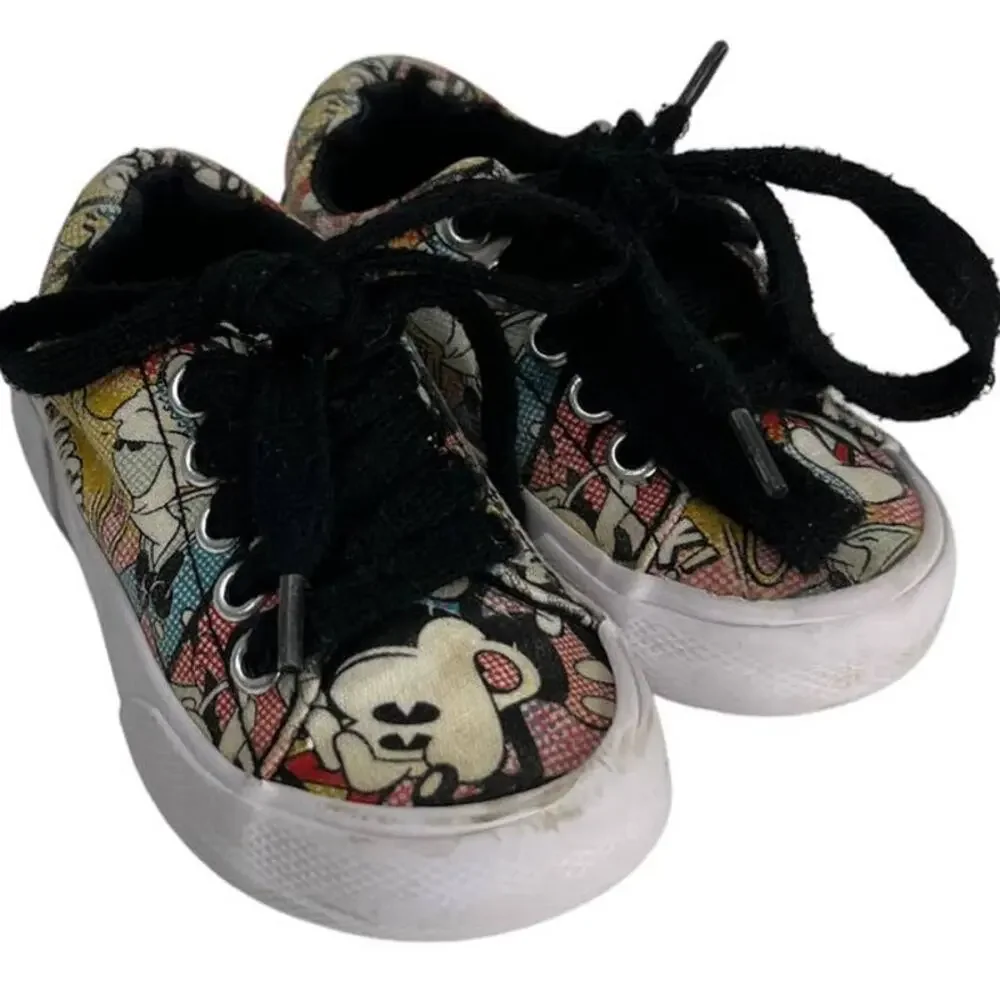 DISNEY PARKS Mickey Mouse Donald Duck Comic Tennis Shoes Toddler Size 5/6